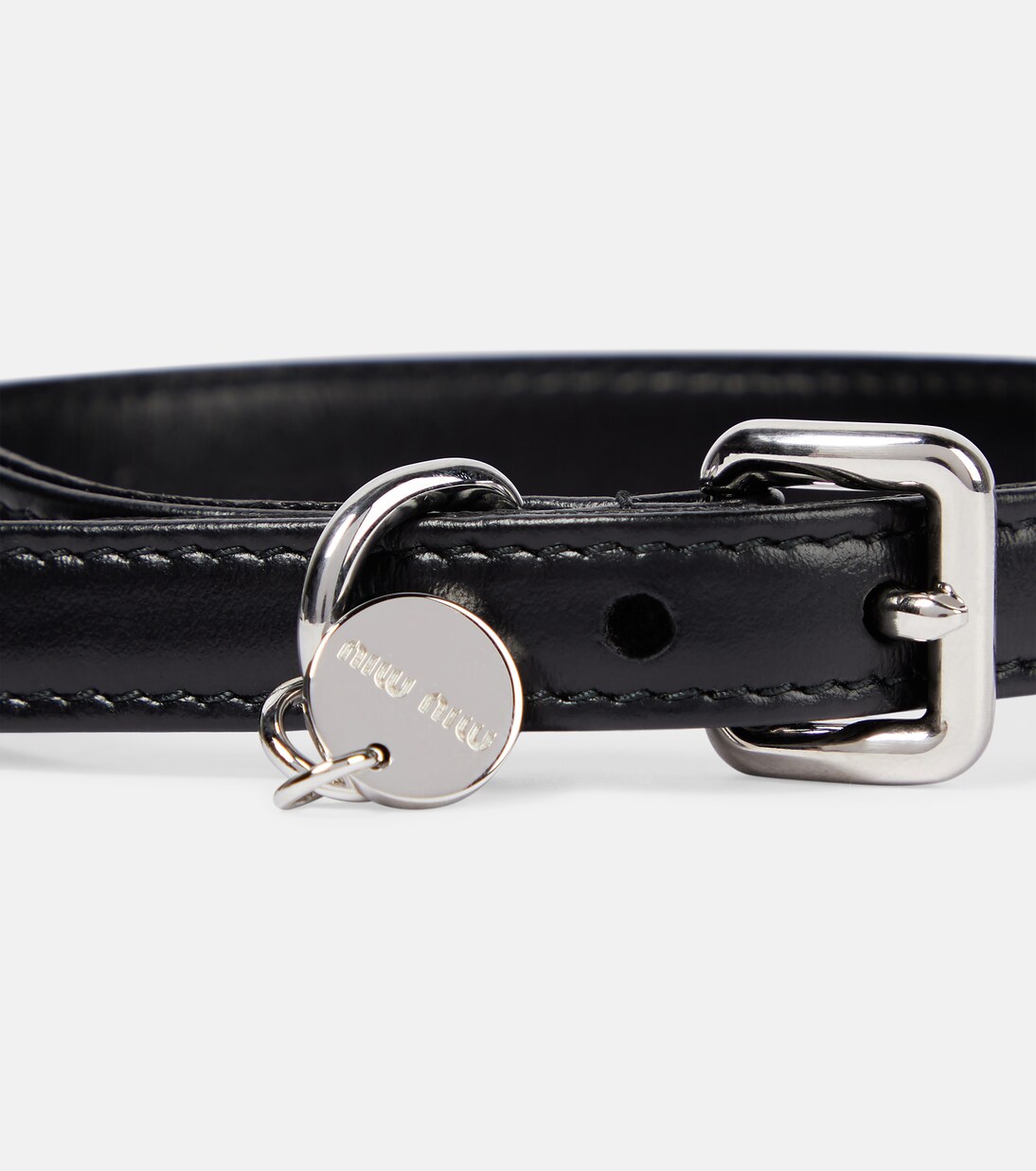 Embellished leather dog collar | Miu Miu