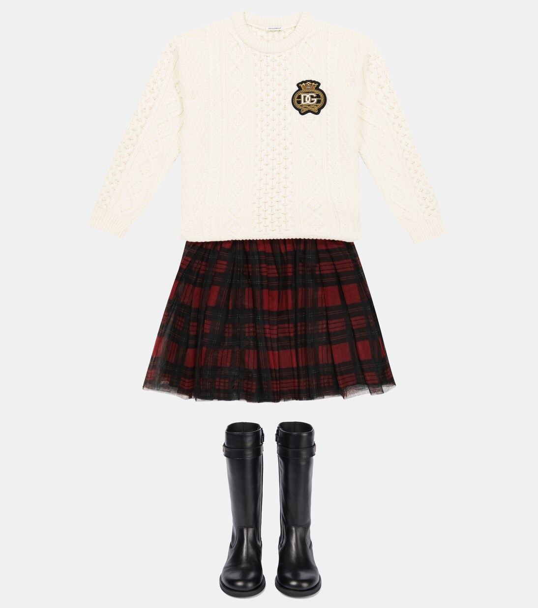 Jupe en tulle à carreaux | Dolce&Gabbana Kids