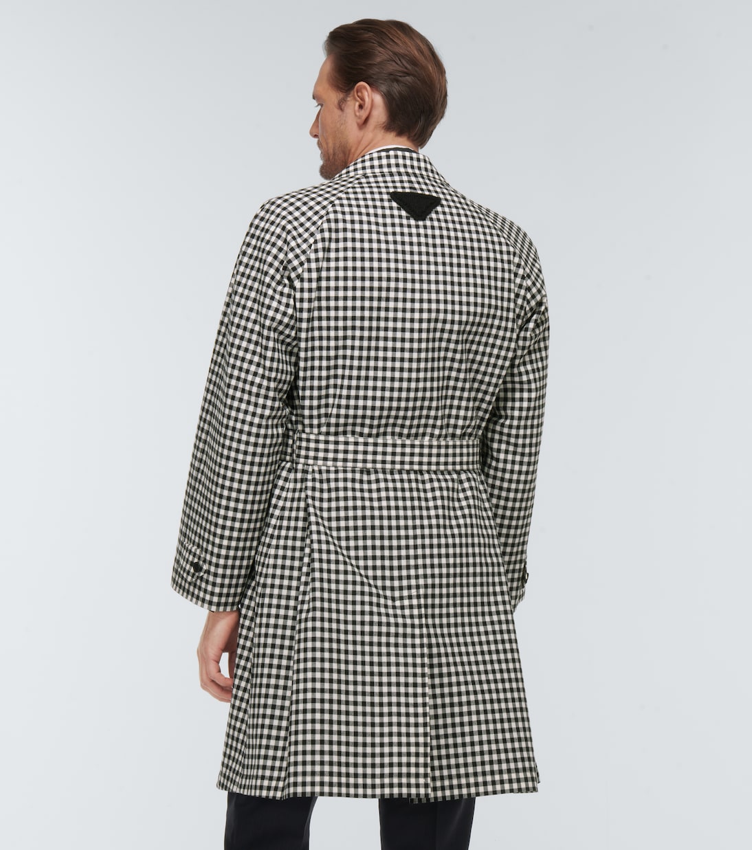Abrigo de algodón a cuadros | Prada