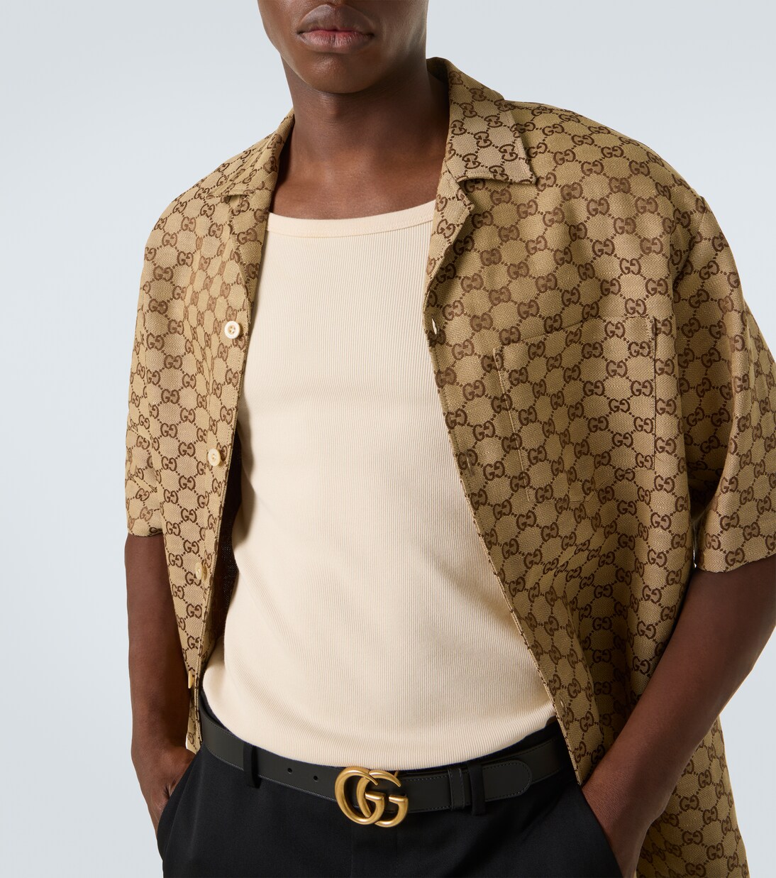 GG jacquard linen-blend shirt | Gucci
