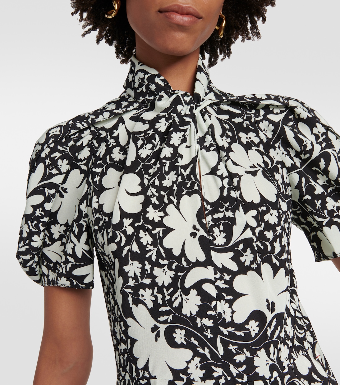 Floral silk midi dress | Stella McCartney