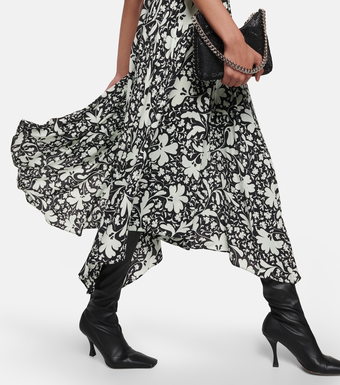Floral silk midi dress | Stella McCartney