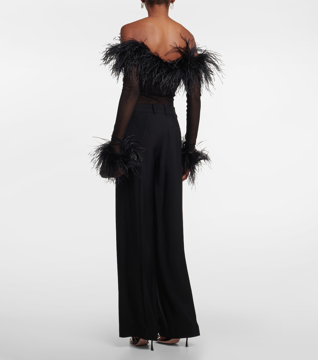 Body aus Mesh mit Federn | Oséree