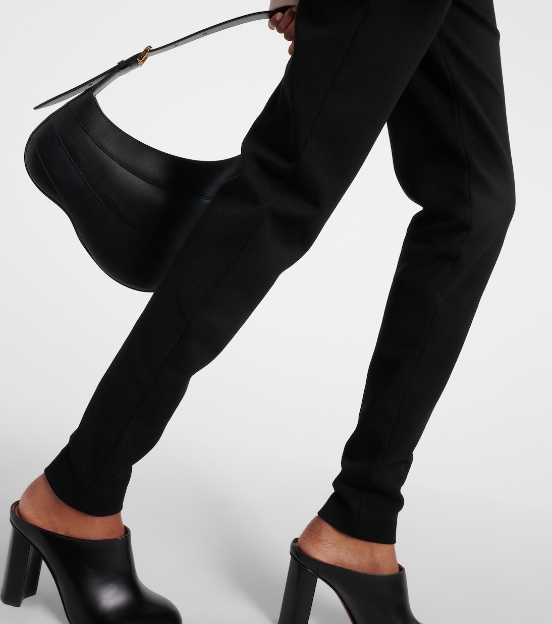 High-rise gabardine leggings | Alaïa