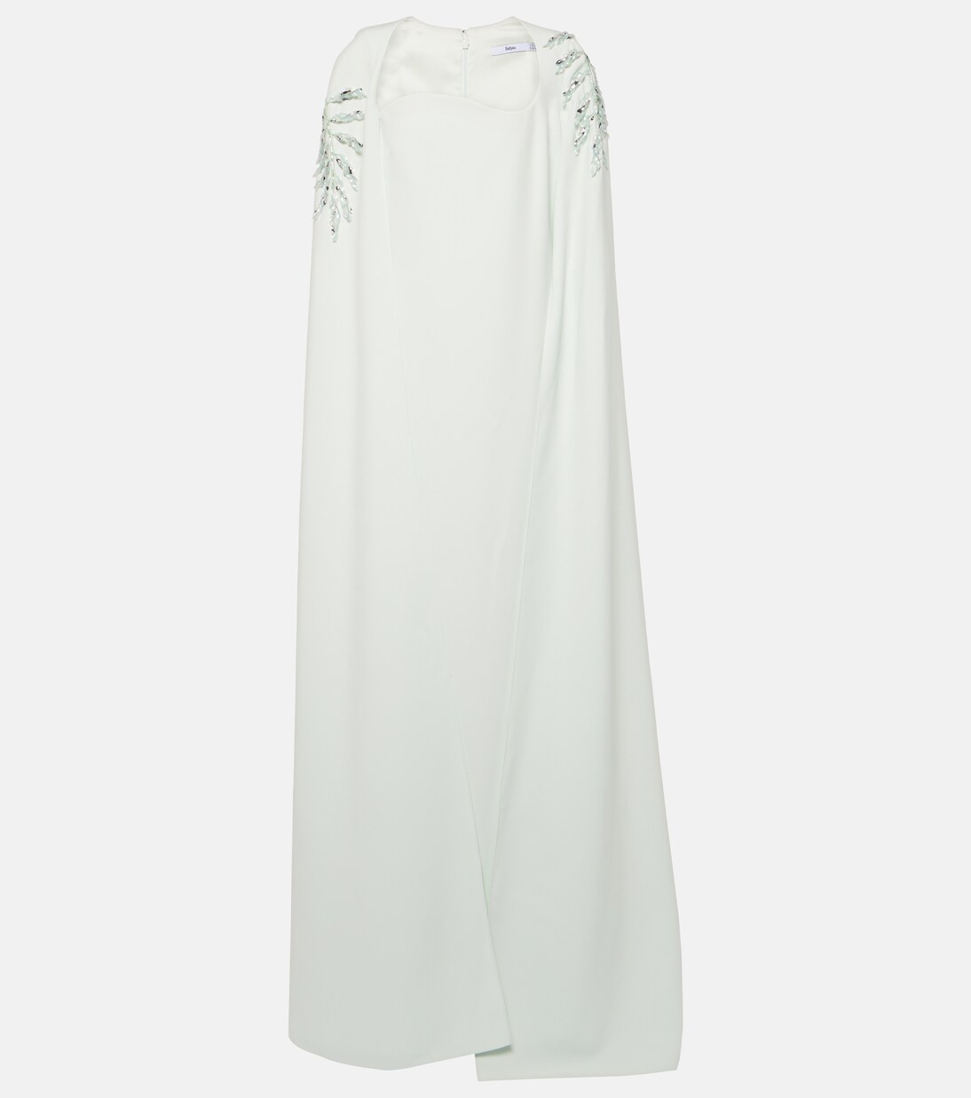 Robe longue Mattia en crêpe à ornements | Safiyaa