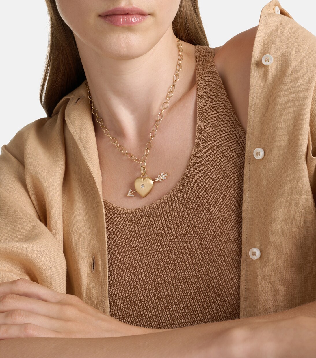 Rosa 18kt gold necklace with diamonds | Marie Lichtenberg