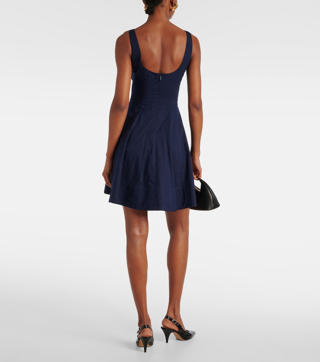 Vestido corto Wells de popelín | Staud