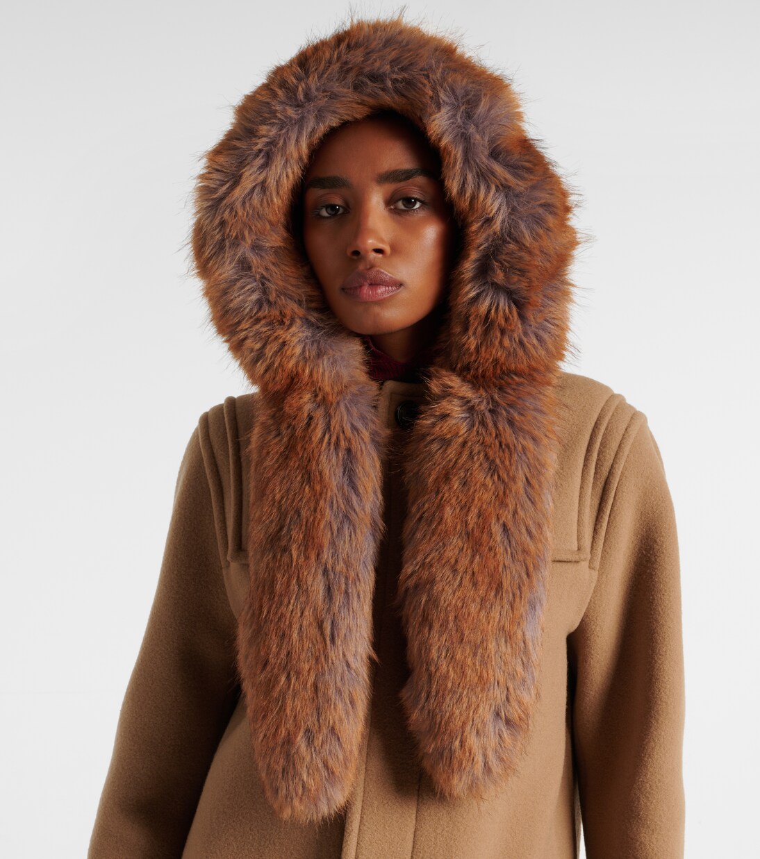 Abrigo de lana con pelo sintético | Burberry