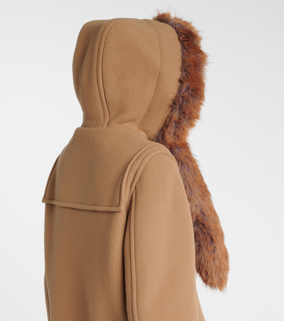 Abrigo de lana con pelo sintético | Burberry