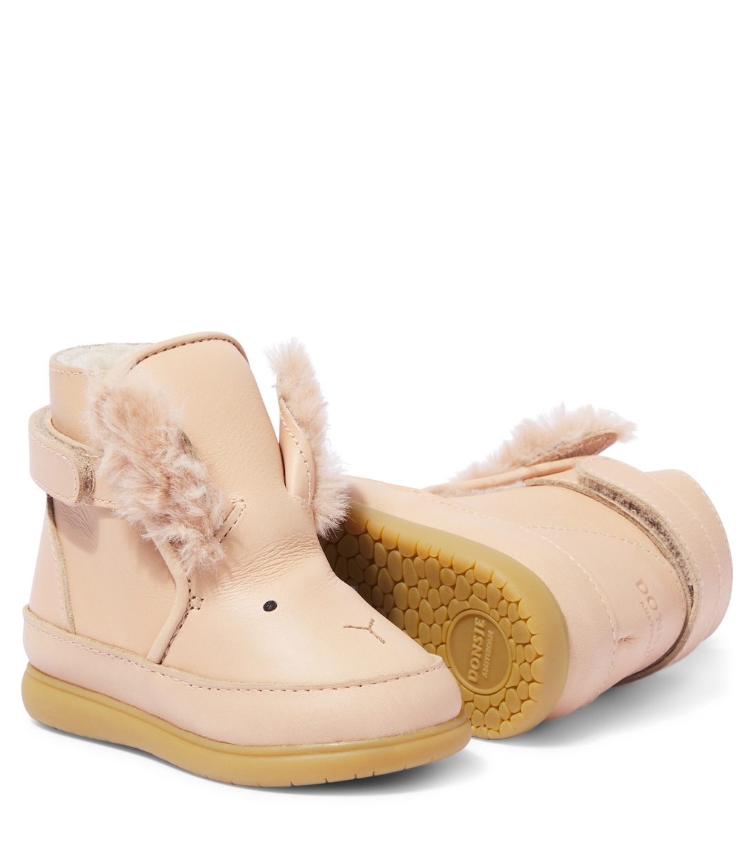 Baby Wadudu shearling-trimmed leather boots | Donsje