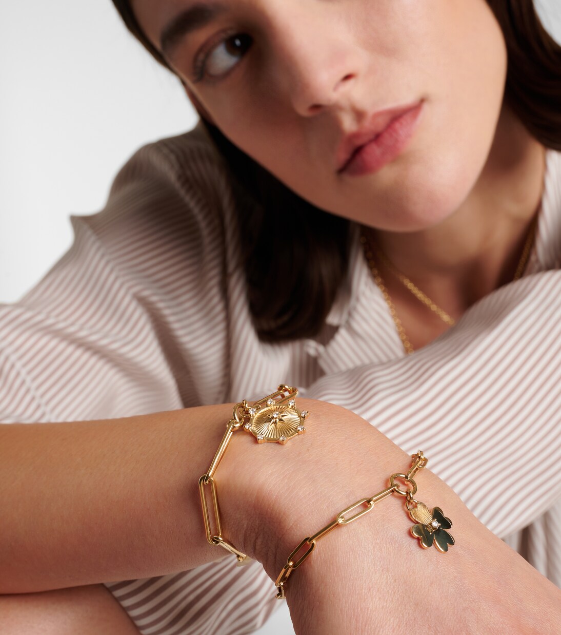 Spark Love 18kt gold chain bracelet with diamonds | FoundRae