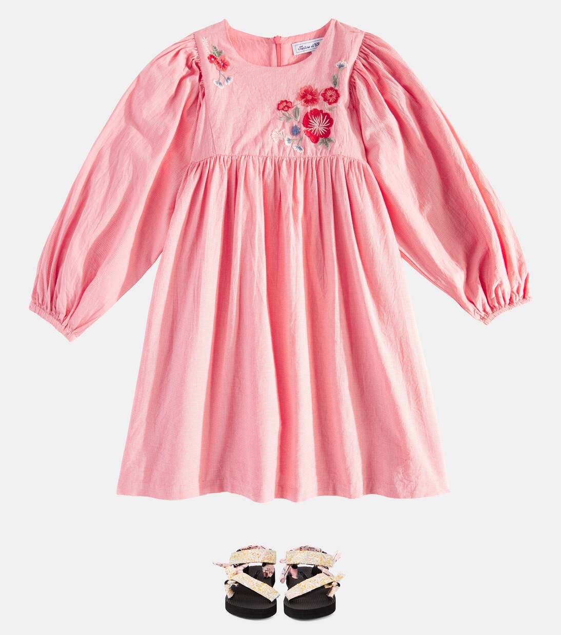 Robe brodée en coton à carreaux | Tartine et Chocolat