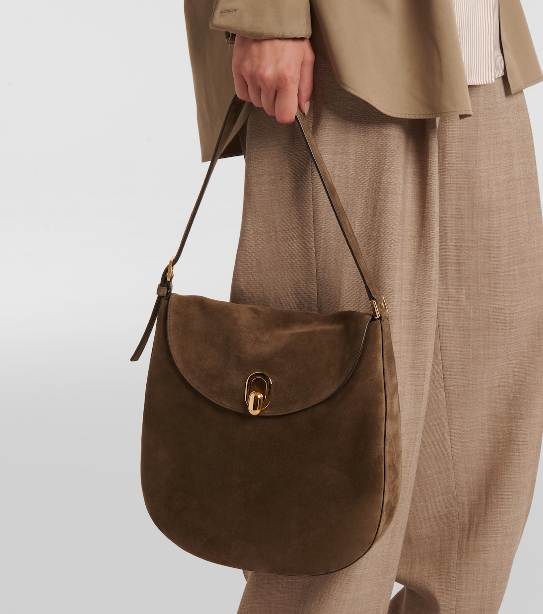 Borsa a spalla Large Tondo in suede | Savette