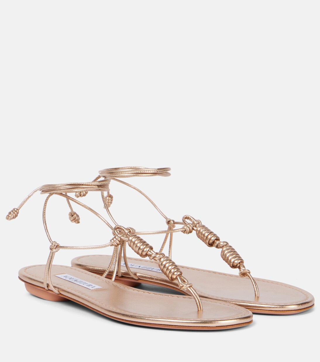 Oaxaca metallic leather thong sandals | Aquazzura