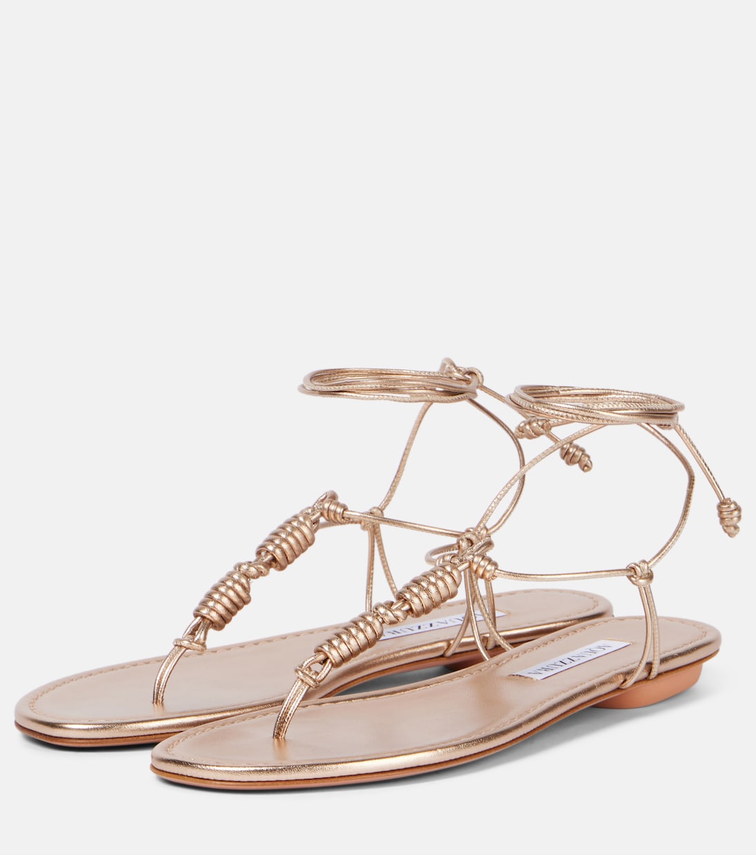 Oaxaca metallic leather thong sandals | Aquazzura