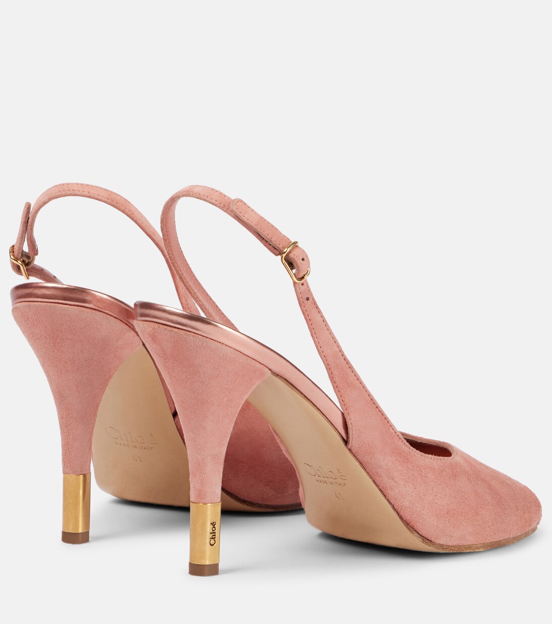 Flower 95 suede peep-toe pumps | Chloé
