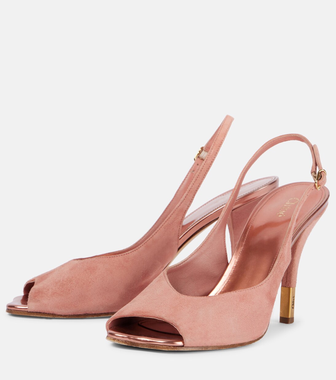 Flower 95 suede peep-toe pumps | Chloé