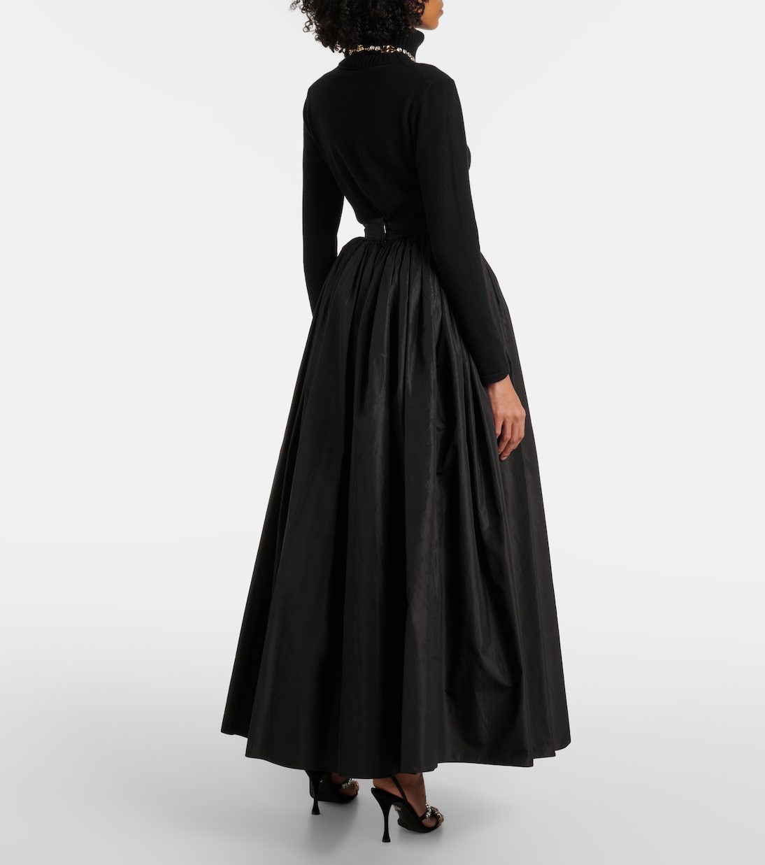 Falda larga de seda fruncida | Dolce&Gabbana