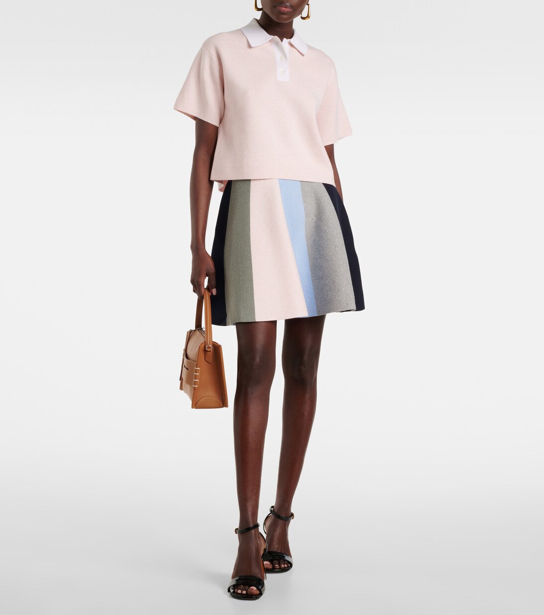 Minifalda de algodón y cachemir colorblock | JW Anderson