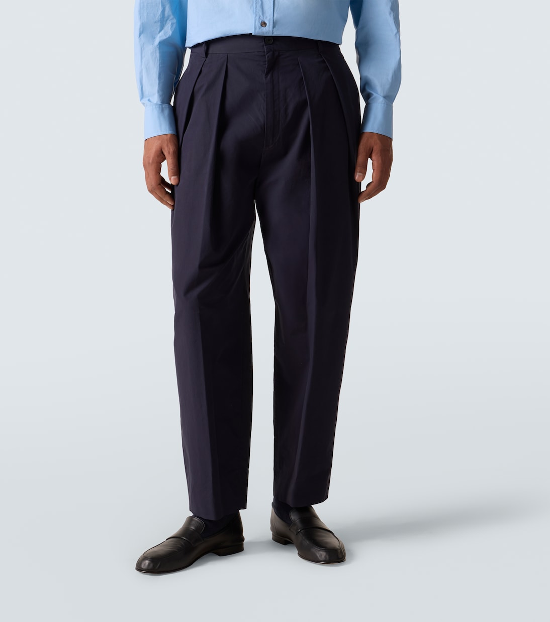 Dyon pleated cotton tapered pants | The Row