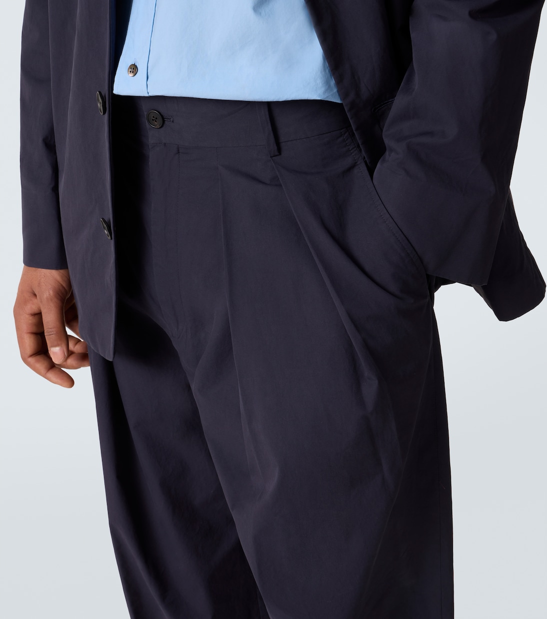 Dyon pleated cotton tapered pants | The Row