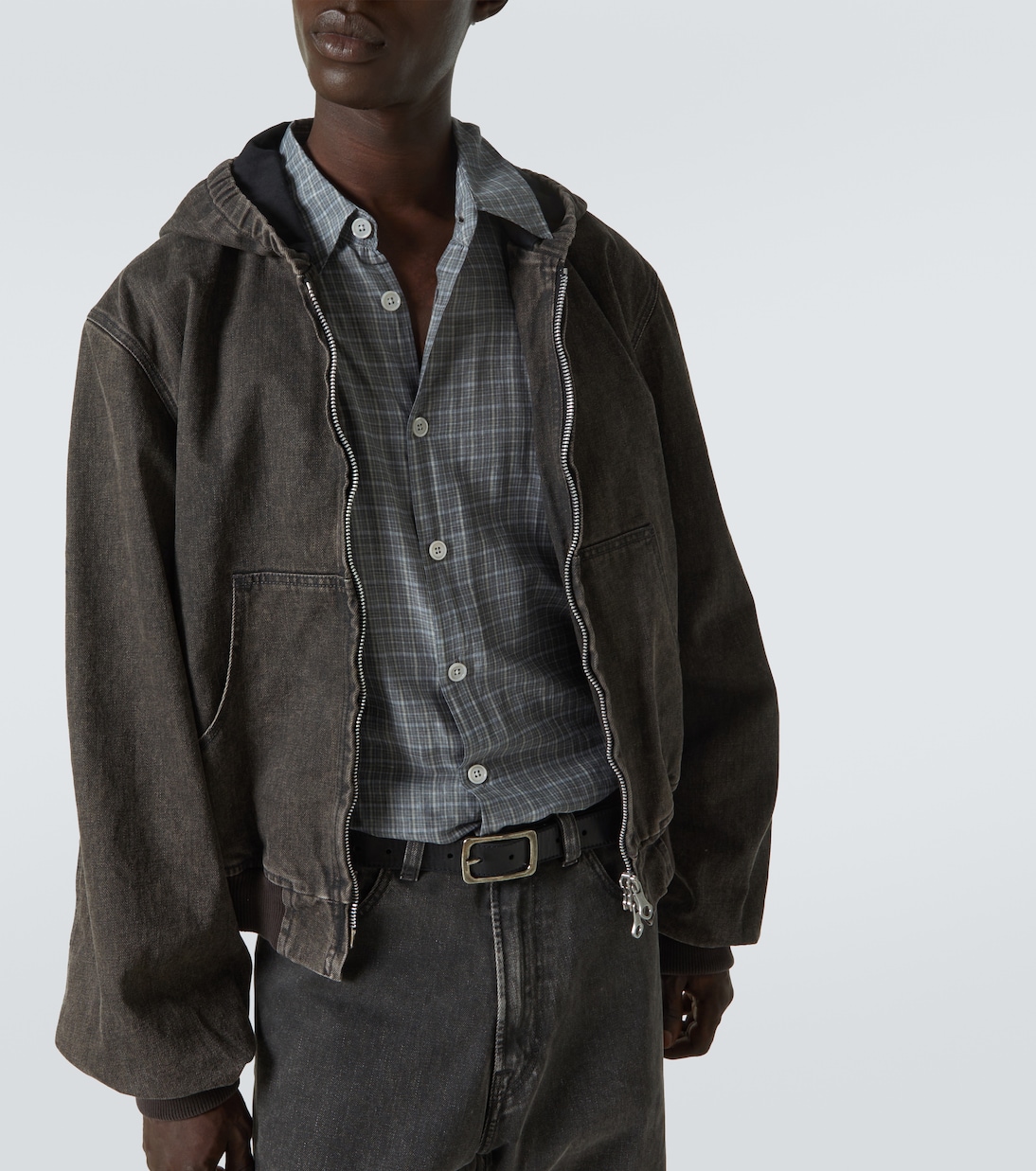 Bank coated denim zip-up hoodie | Our Legacy