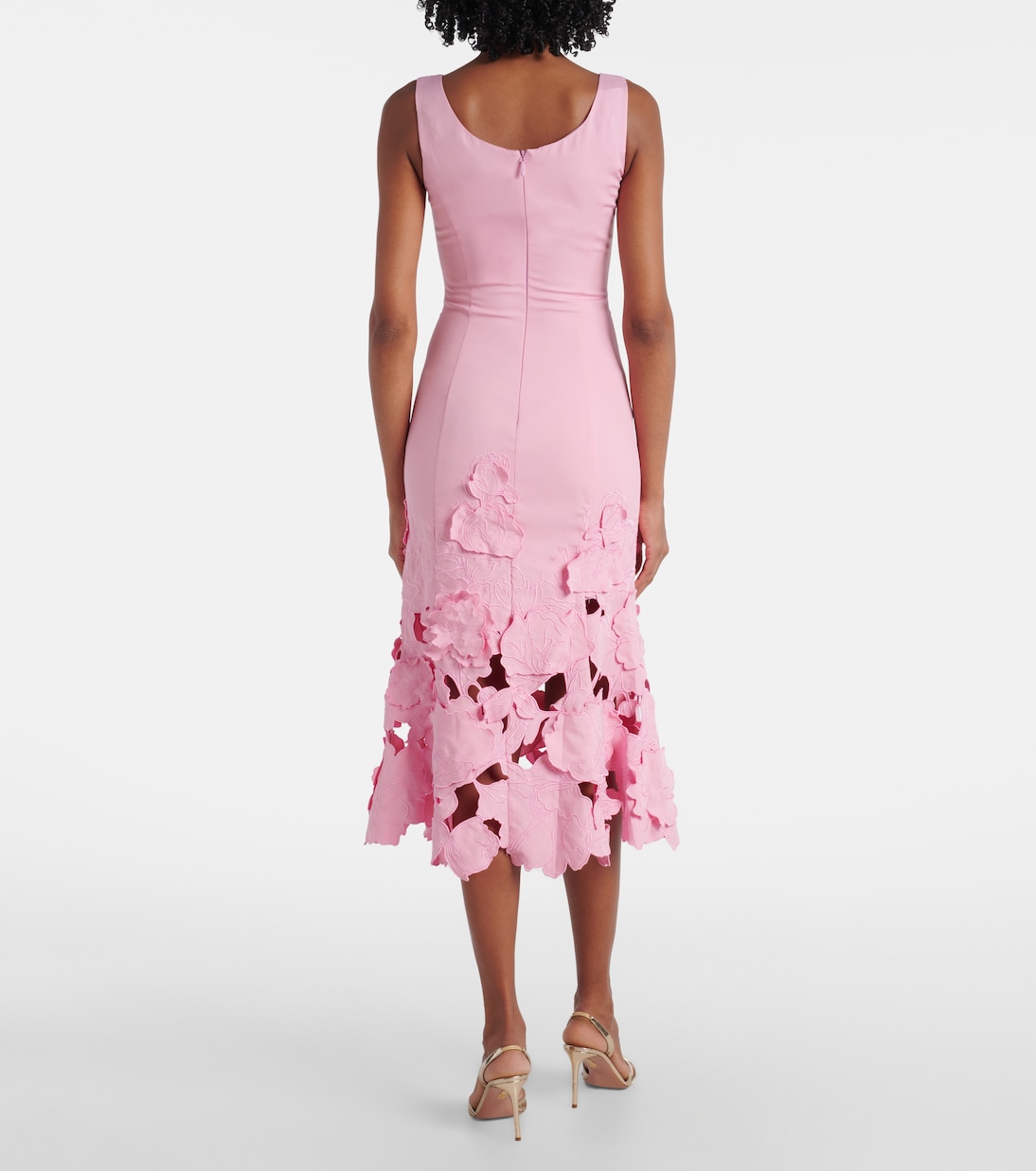 Emily floral-appliqué midi dress | Leo Lin