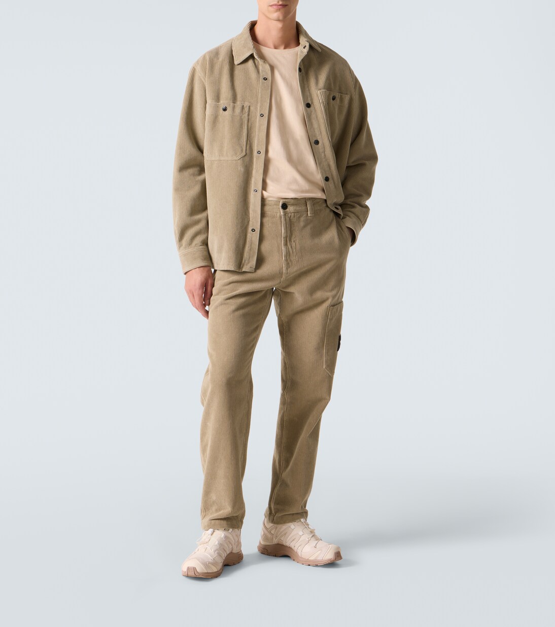 Compass cotton corduroy straight pants | Stone Island