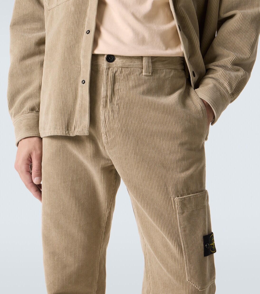 Compass cotton corduroy straight pants | Stone Island