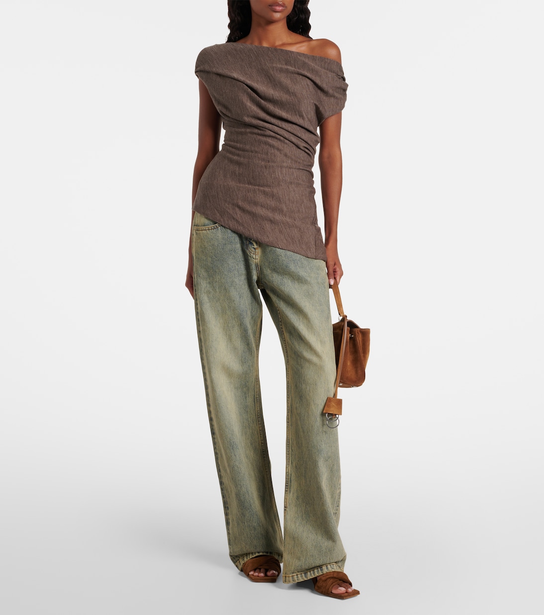 Faded high-rise straight jeans | Entire Studios