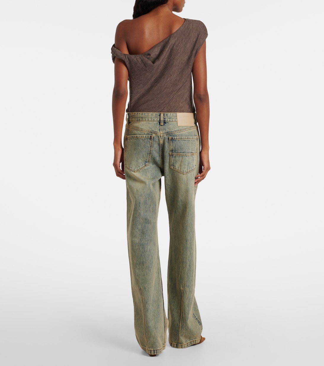 Faded high-rise straight jeans | Entire Studios