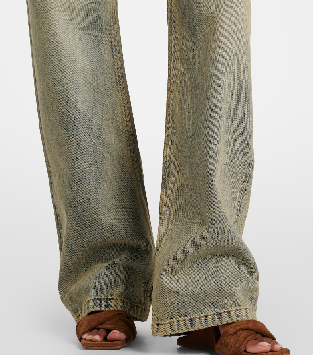 Faded high-rise straight jeans | Entire Studios