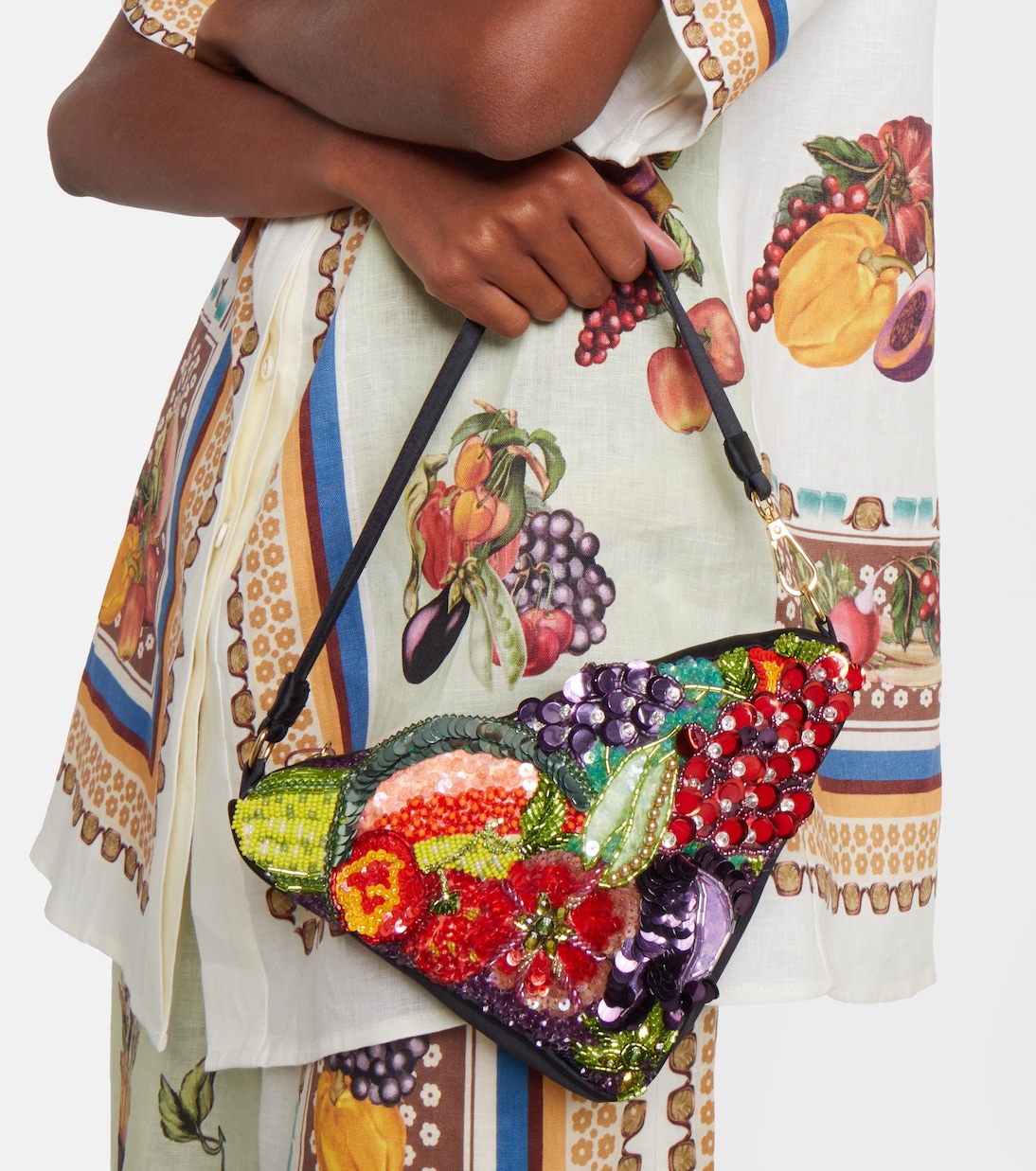 Verzierte Schultertasche Mercado Small | Alémais