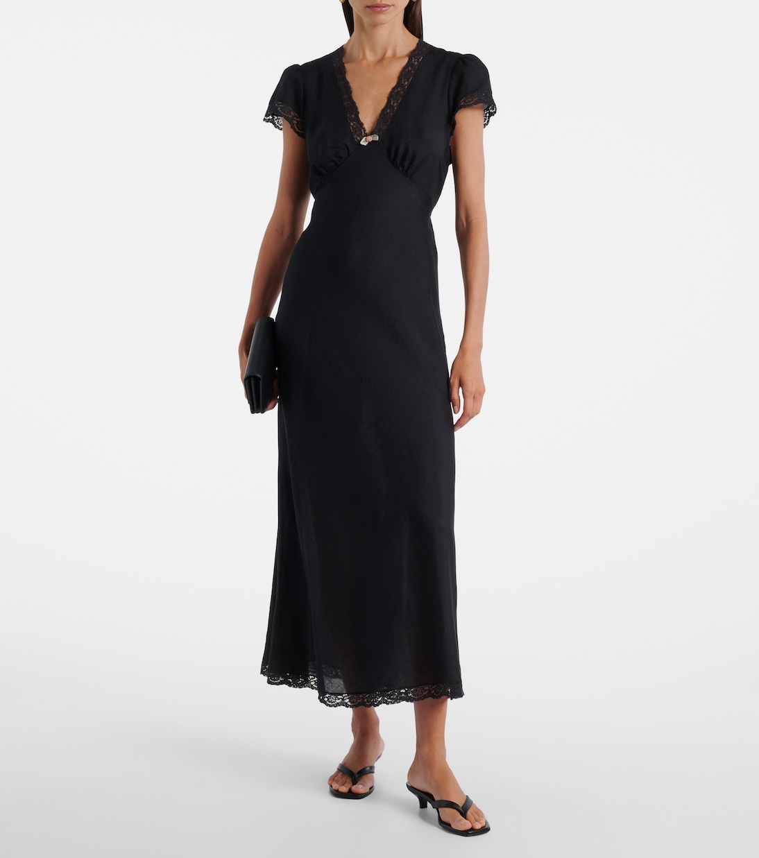 Clarice lace-trimmed midi dress | Rixo