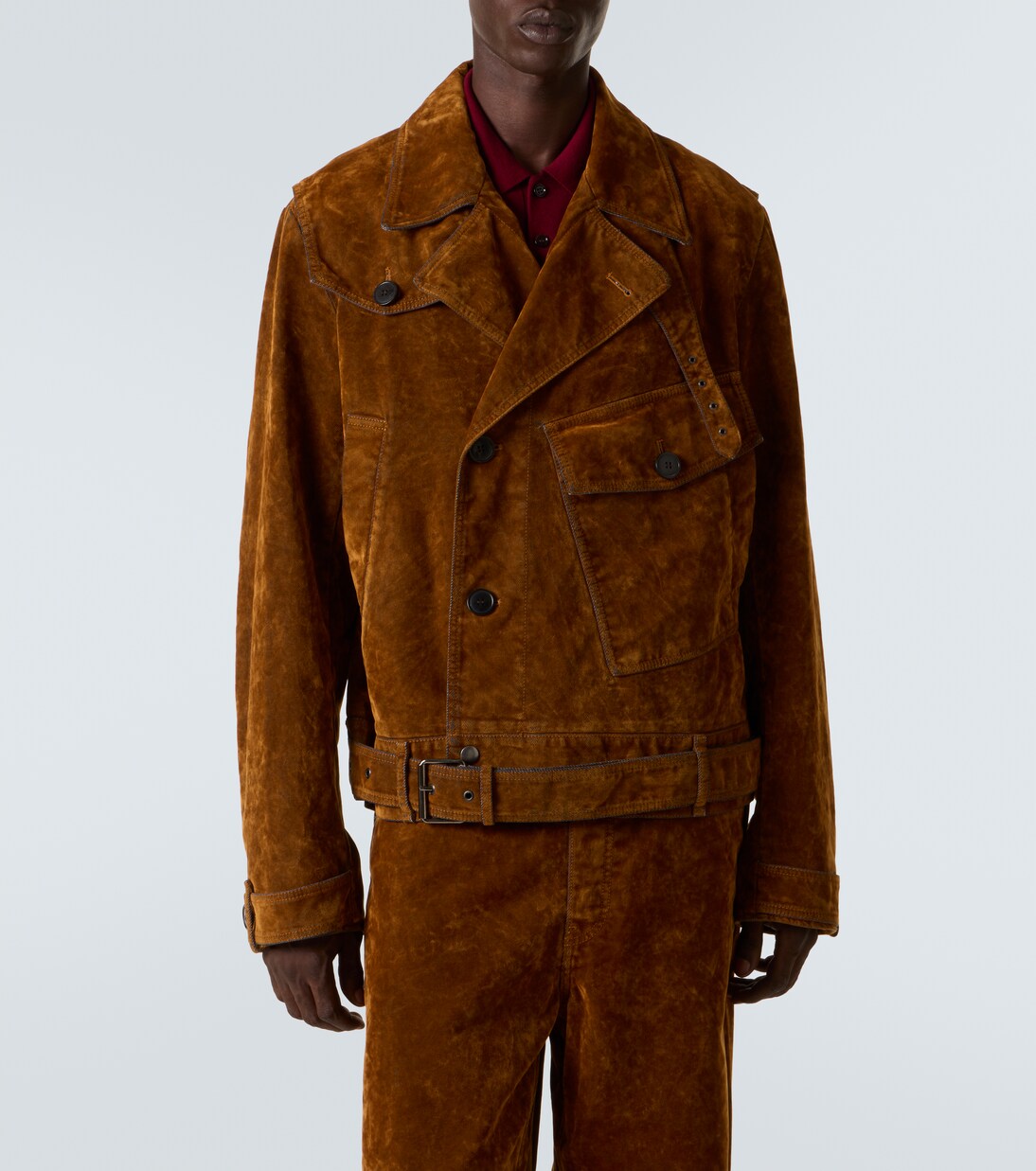 Vassel belted cotton biker jacket | Dries Van Noten