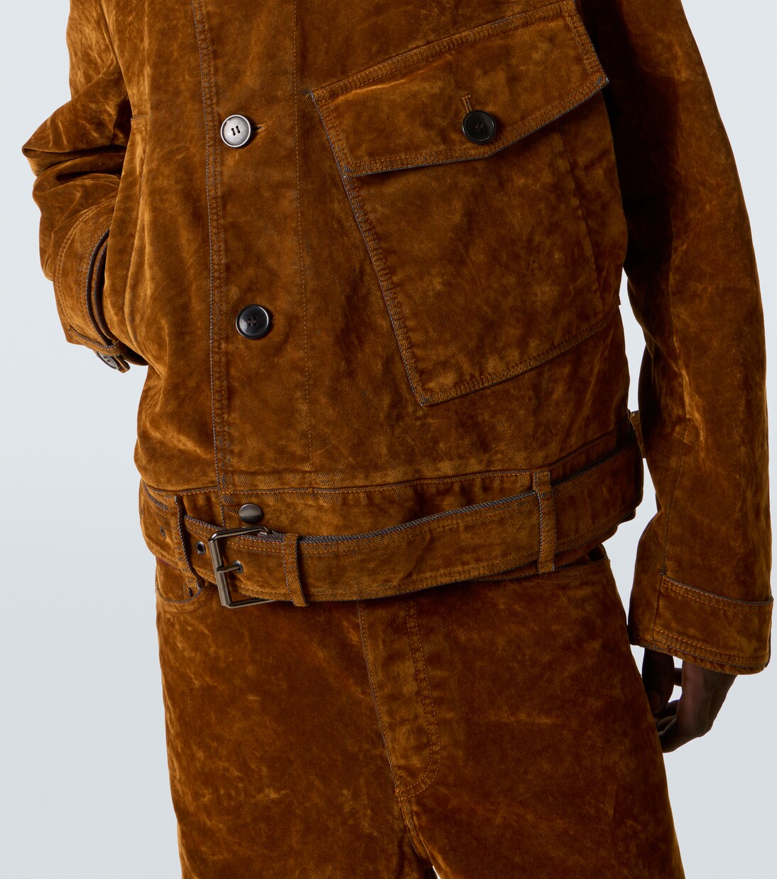 Vassel belted cotton biker jacket | Dries Van Noten