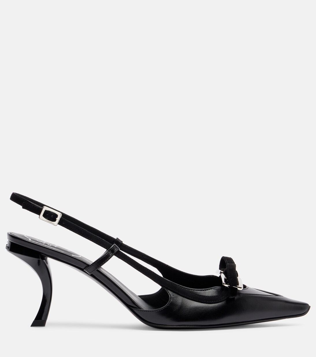Virgule 75 leather slingback pumps | Roger Vivier