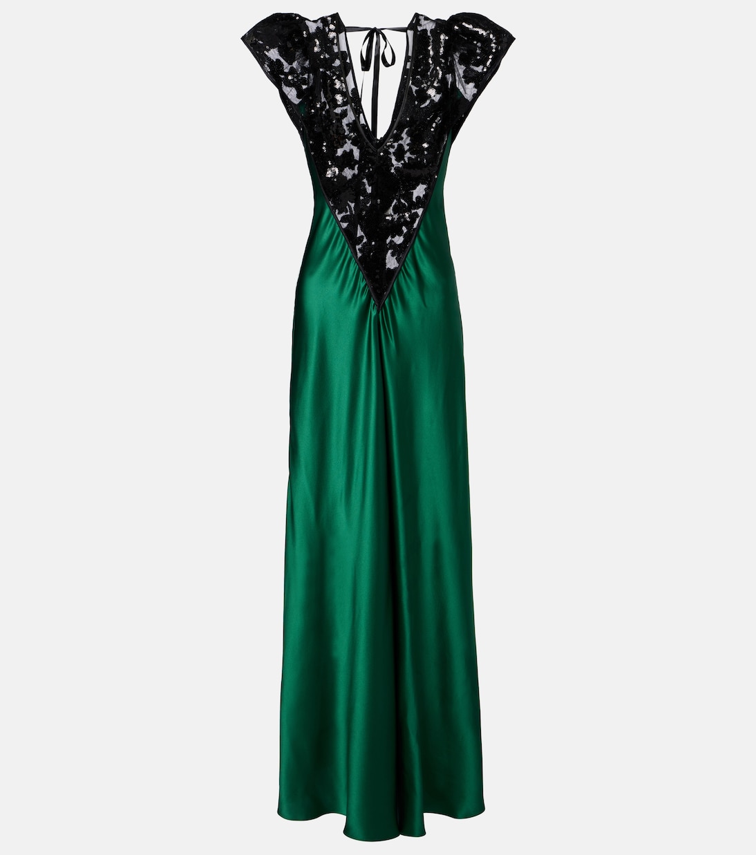 Robe aus Seide mit Spitze und Pailletten | Rodarte