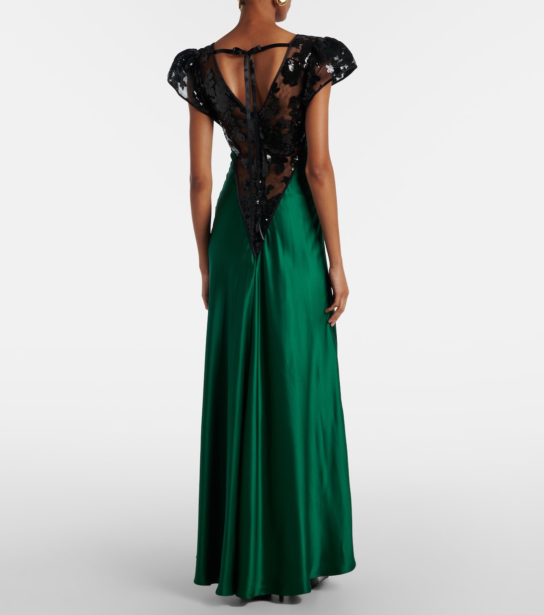 Robe aus Seide mit Spitze und Pailletten | Rodarte