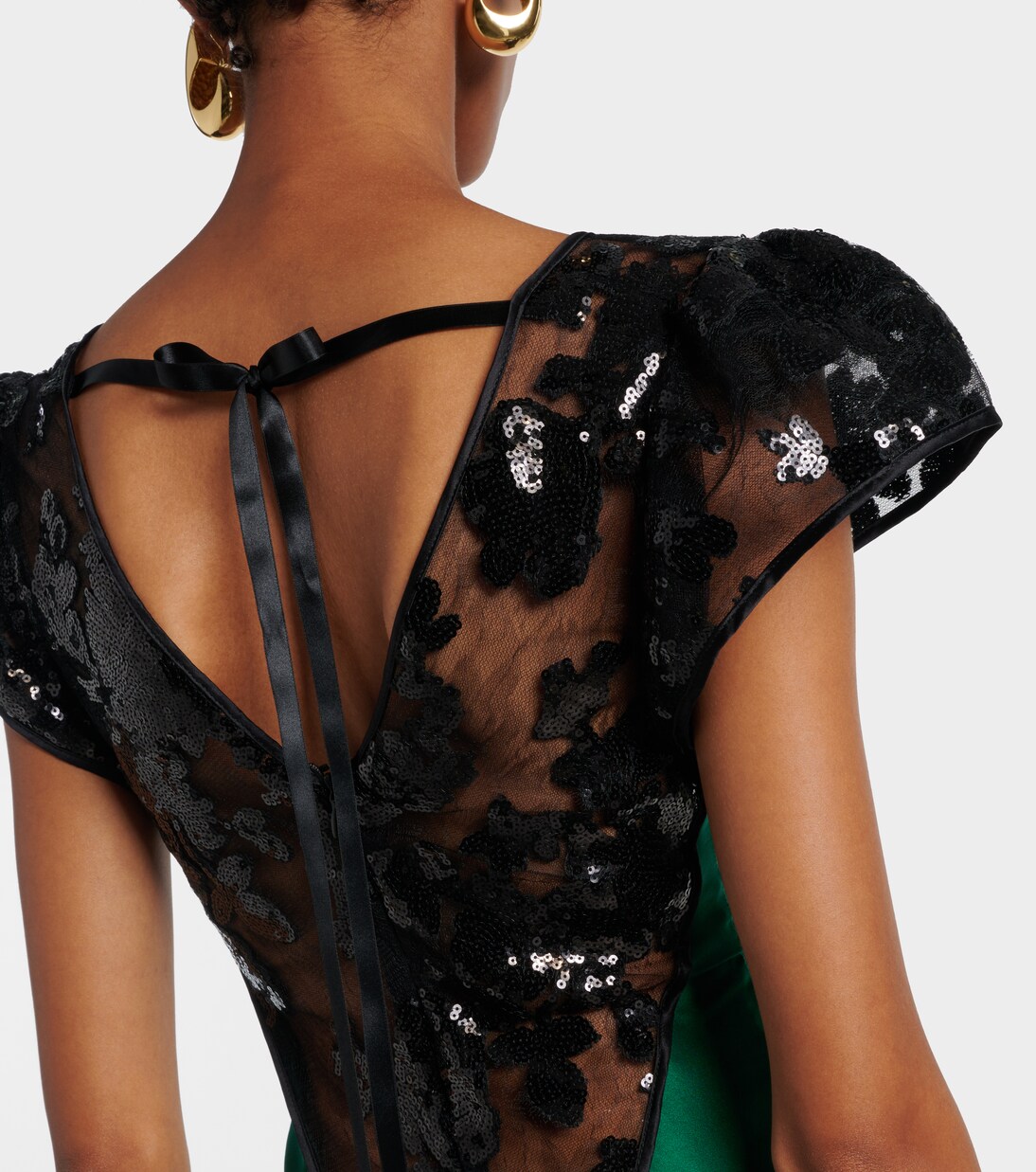 Robe aus Seide mit Spitze und Pailletten | Rodarte