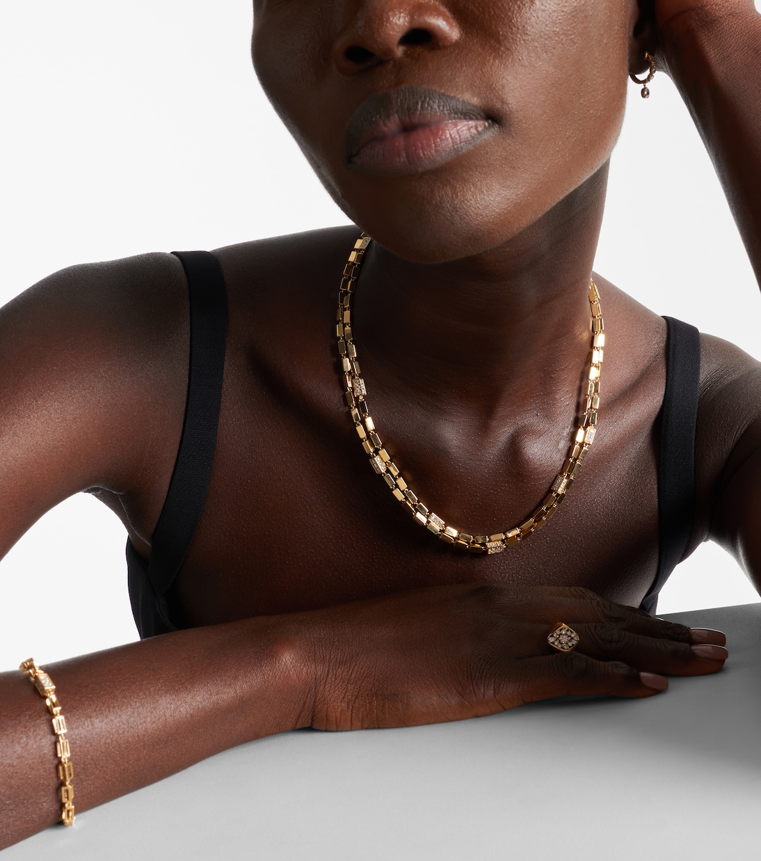 Collier Block-chain en or 18 ct et diamants | Suzanne Kalan