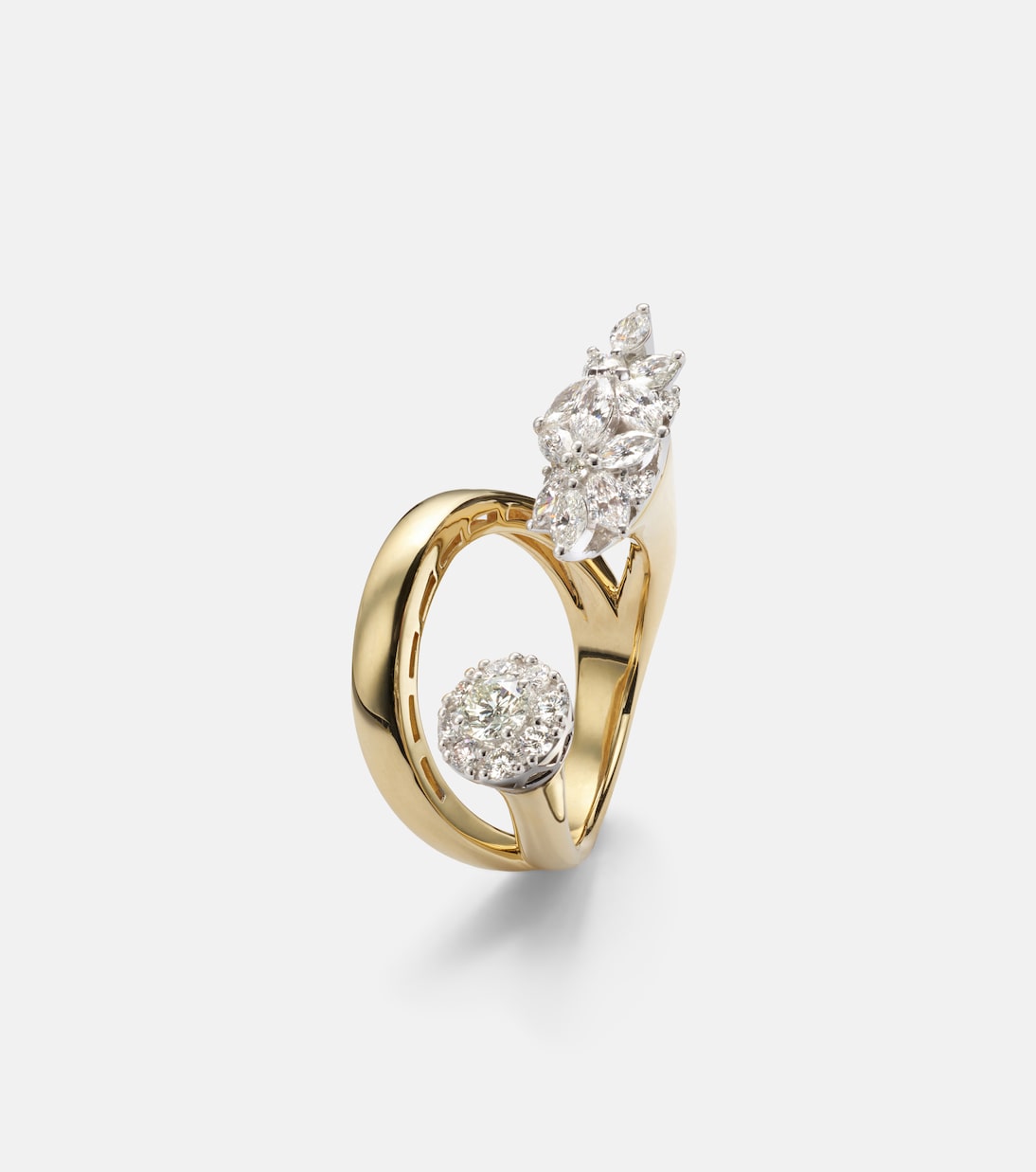 Ring Golden Strada aus 18kt Gelb- und Weißgold (750/1000) mit Diamanten | Yeprem