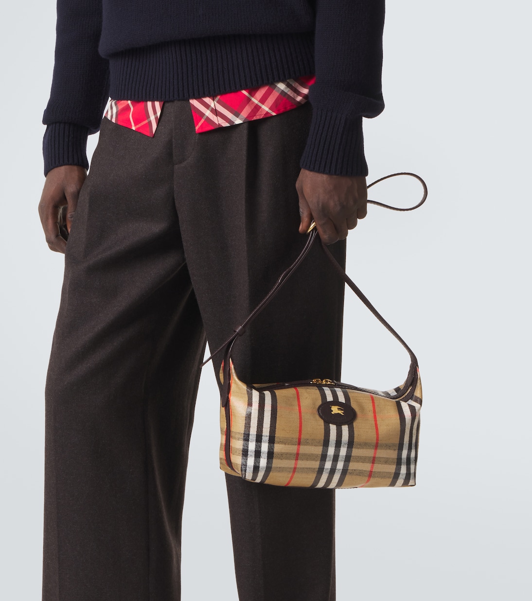 Borsa in canvas Burberry Check con pelle | Burberry