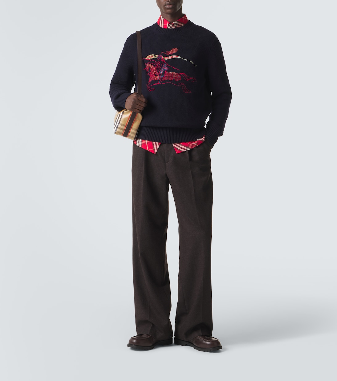 Borsa in canvas Burberry Check con pelle | Burberry