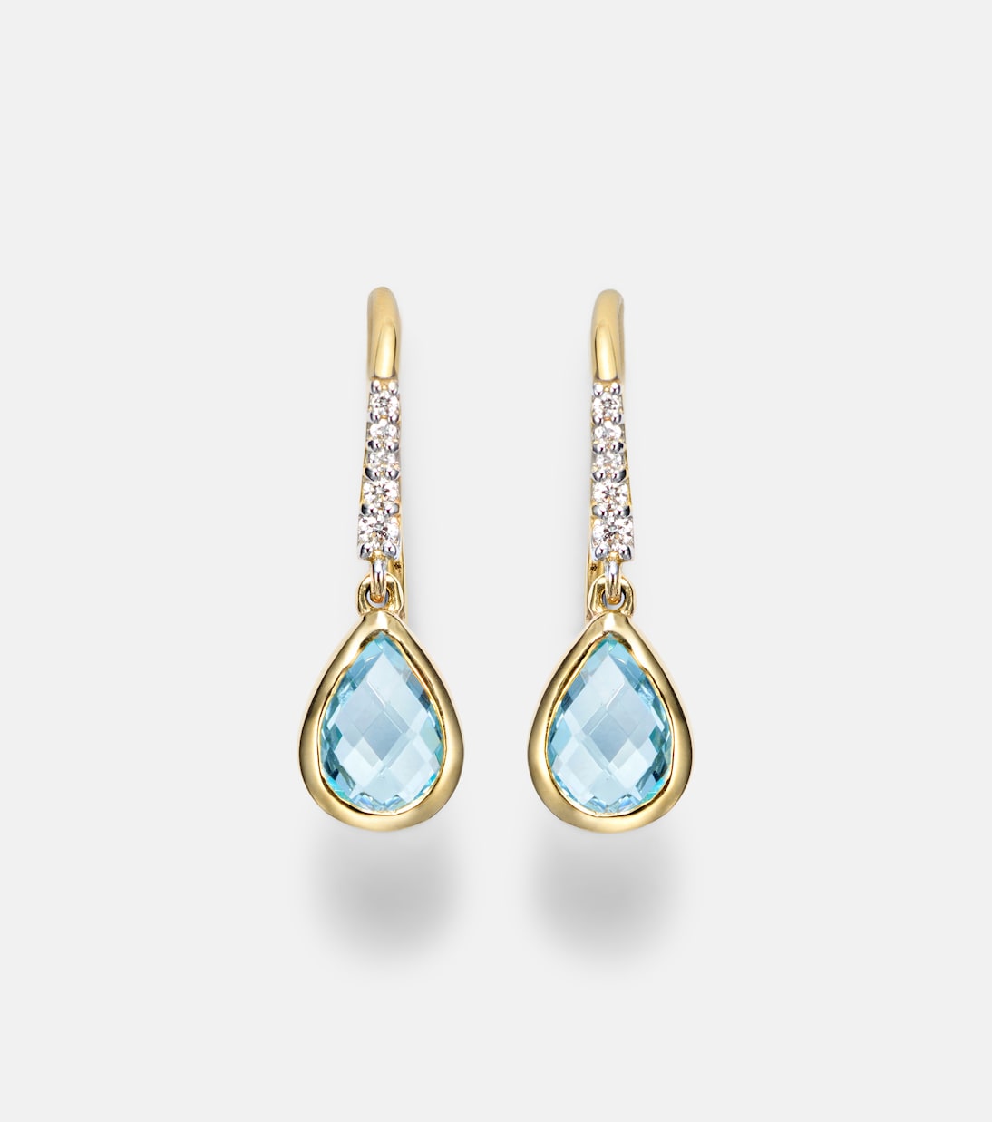 Boucles d’oreilles en or 14 ct (585/1000), topaze et diamants | Mateo