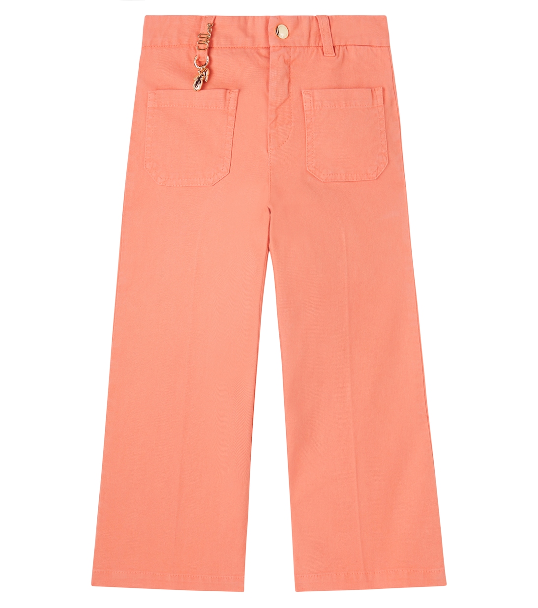Logo pleated cotton pants  | Chloé Kids