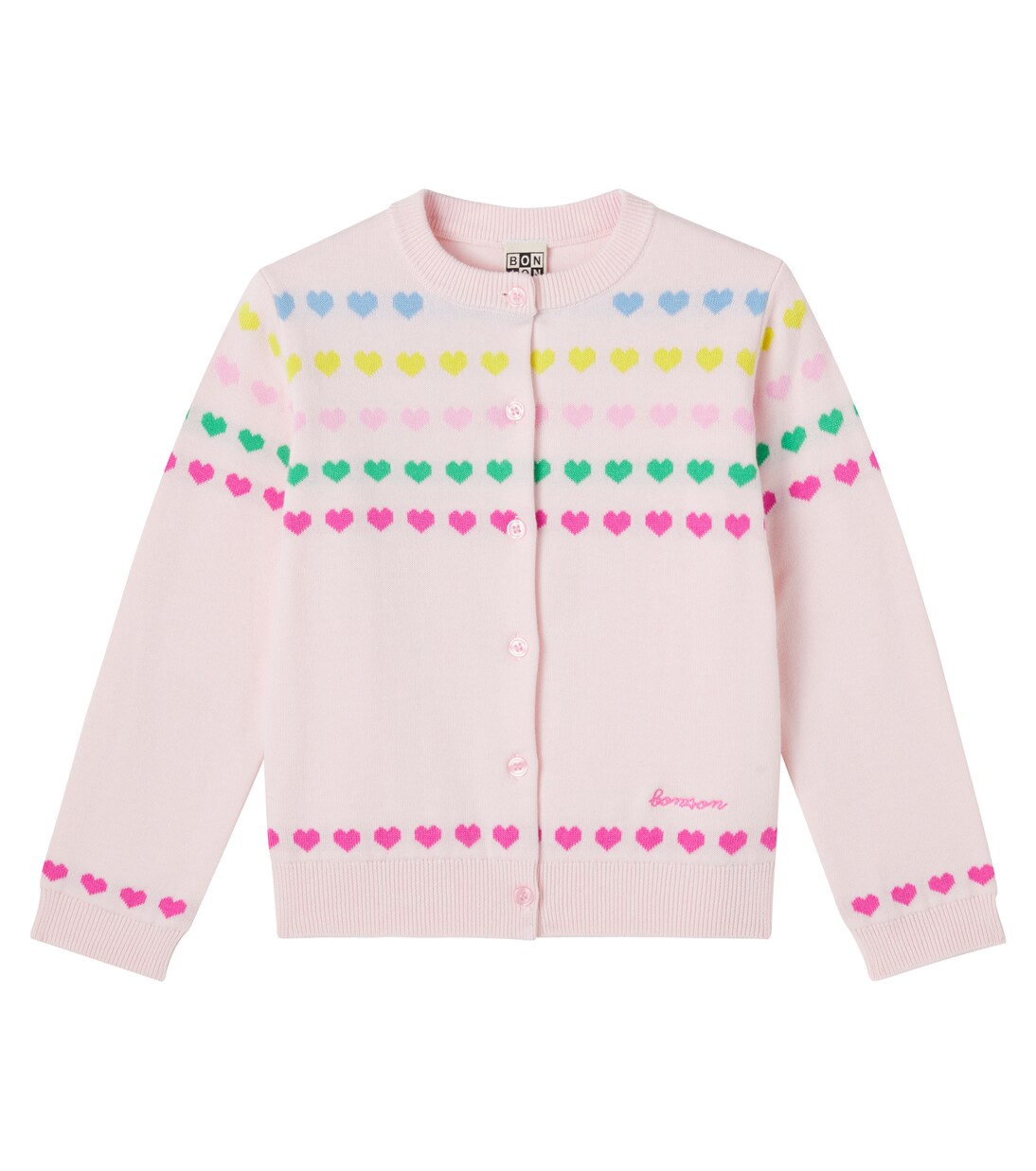 Laligne jacquard cotton cardigan  | Bonton