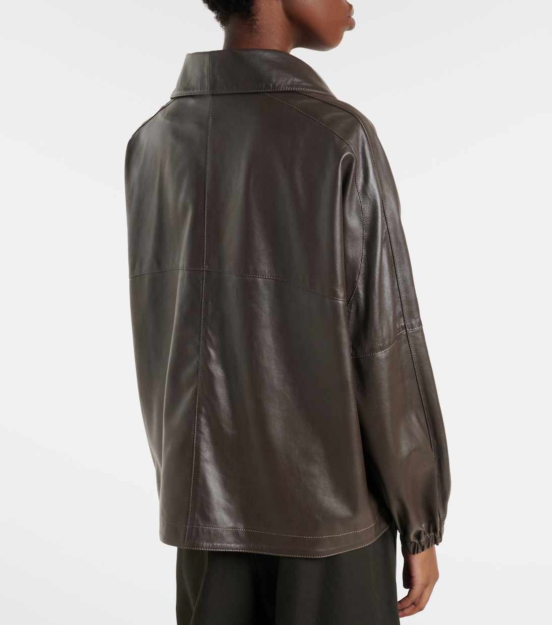 Anorak leather jacket | Nour Hammour