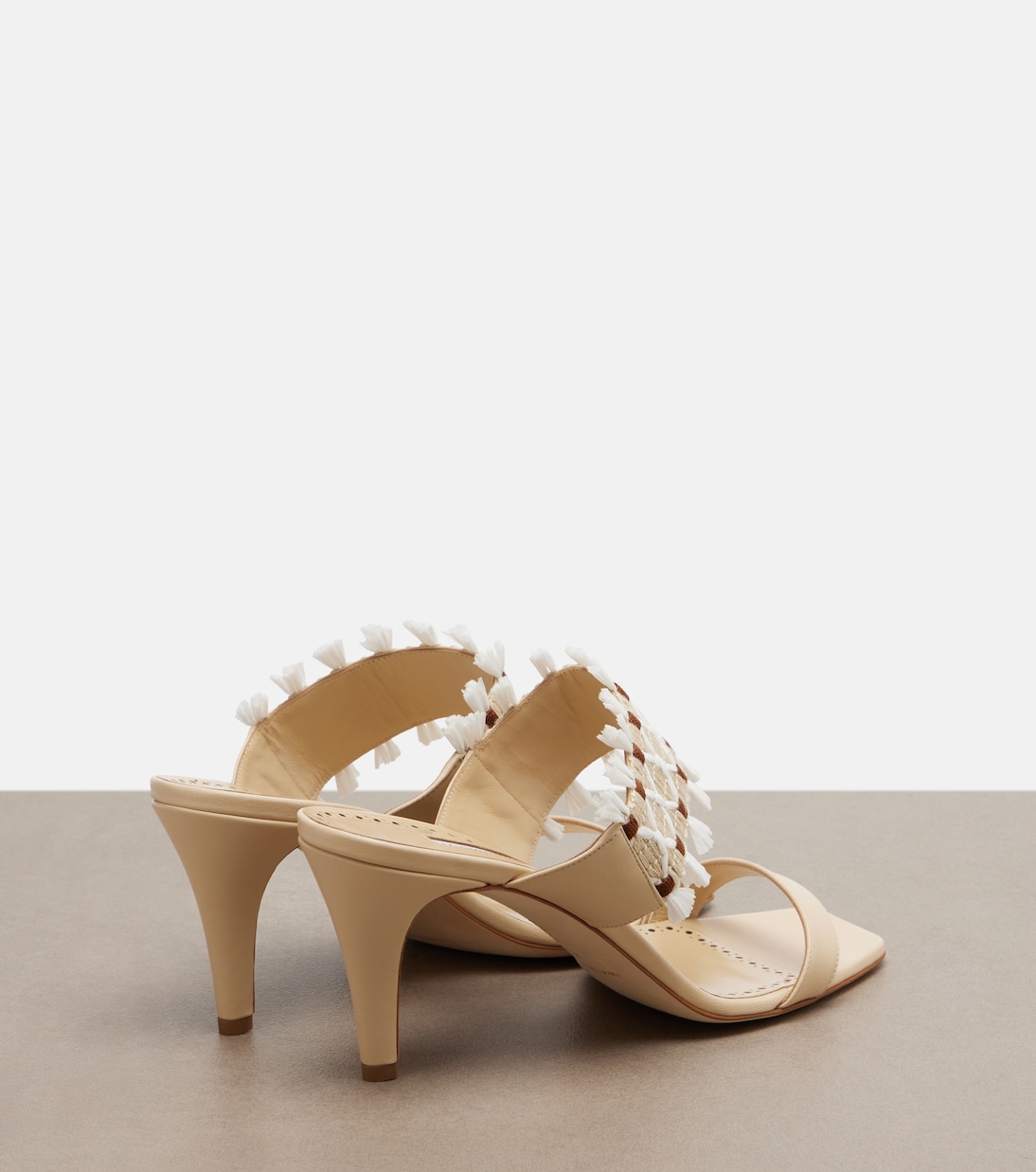 Efeso leather-trimmed woven mules | Manolo Blahnik