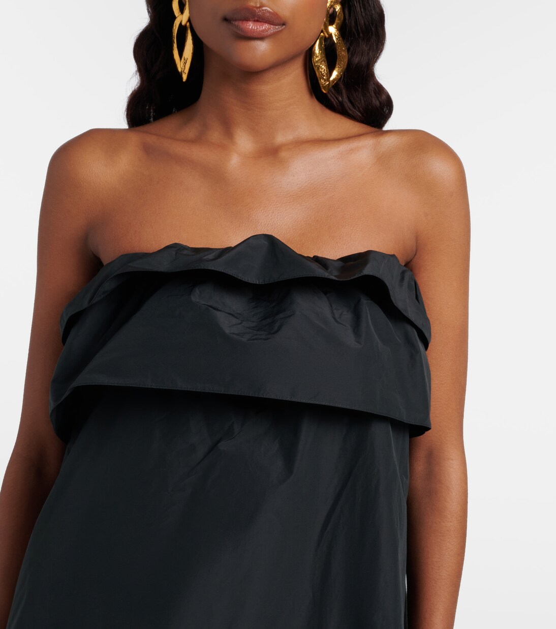 Vestido de cóctel de lona escalonado | Saint Laurent